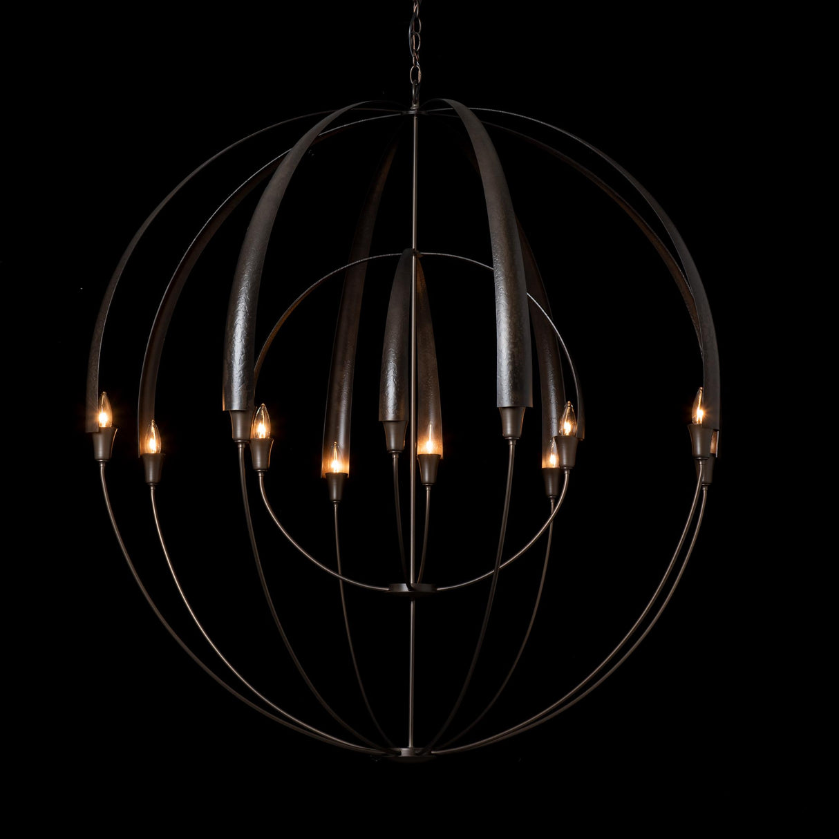 Hubbardton Forge 2016 Dark Smoke Double Cirque Large Scale Chandelier