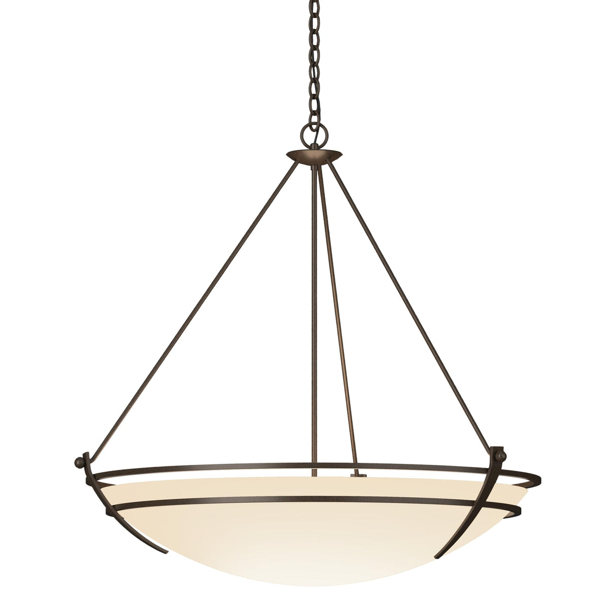 Hubbardton Forge 2009 Bronze Opal Glass (GG) Presidio Tryne Large Scale Pendant