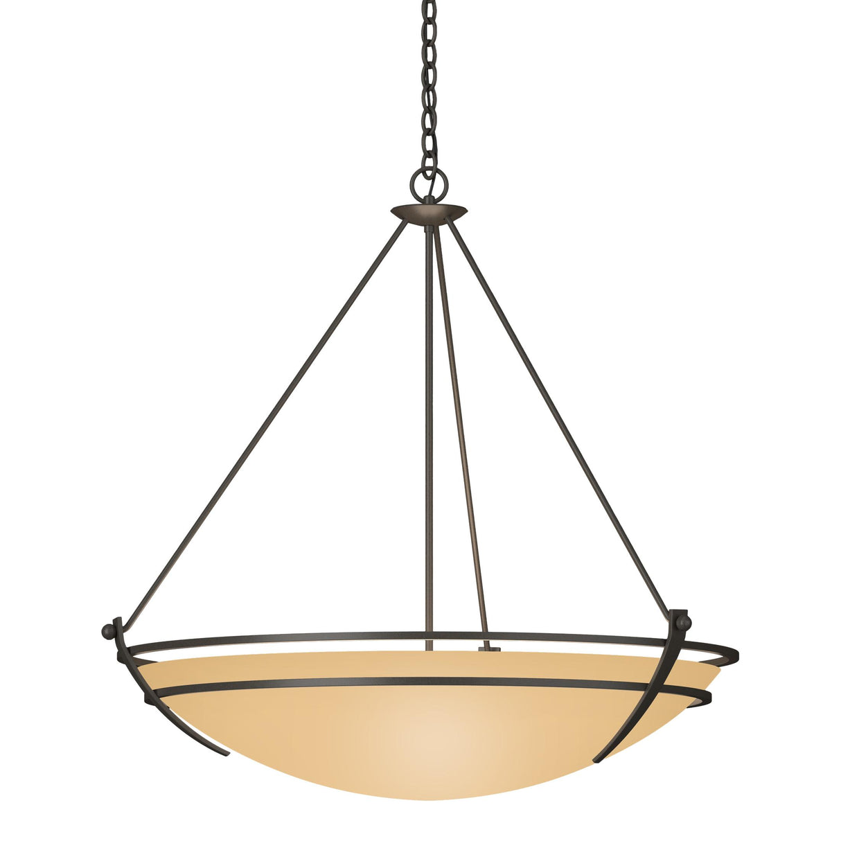 Hubbardton Forge 2009 Dark Smoke Sand Glass (SS) Presidio Tryne Large Scale Pendant
