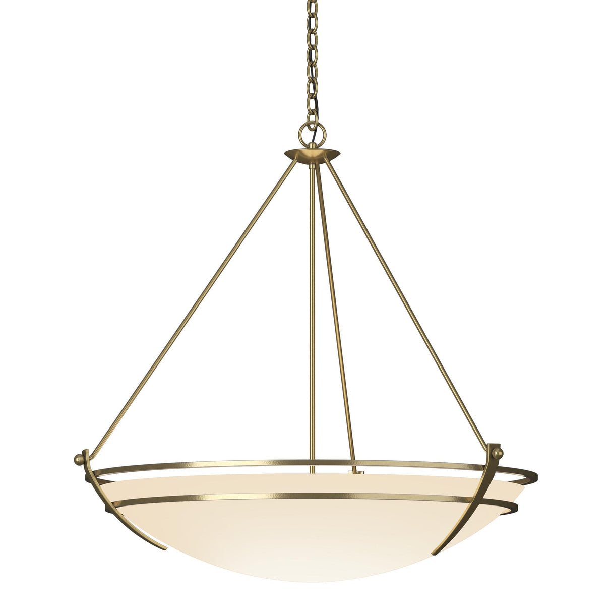 Hubbardton Forge 2009 Modern Brass Opal Glass (GG) Presidio Tryne Large Scale Pendant