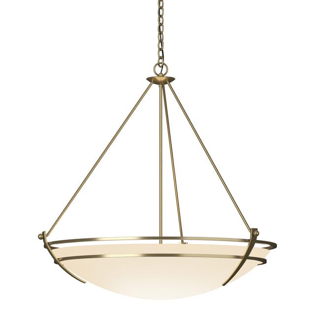 Hubbardton Forge 2009 Modern Brass Opal Glass (GG) Presidio Tryne Large Scale Pendant