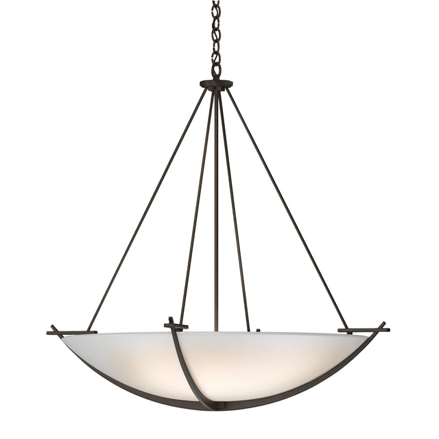 Hubbardton Forge 2008 Bronze Opal Glass (GG) Compass Large Scale Pendant