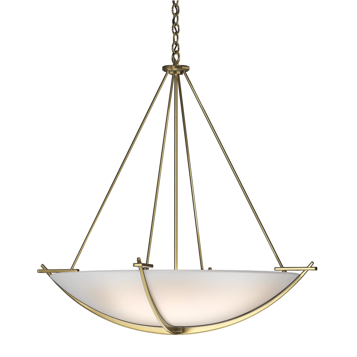 Hubbardton Forge 2008 Modern Brass Opal Glass (GG) Compass Large Scale Pendant