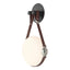 Hubbardton Forge 2020 Black Polished Nickel British Brown Leather Non-Branded Plate Opal Glass (GG) Derby LED Sconce