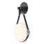 Hubbardton Forge 2020 Black Polished Nickel Black Leather Non-Branded Plate Opal Glass (GG) Derby LED Sconce