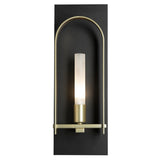 Hubbardton Forge 2023 Black Modern Brass Frosted Glass (FD) Triomphe 1-Light Sconce