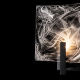 Hubbardton Forge 2022 Black White Swirl Glass (YR) Arc Large 1-Light Bath Sconce