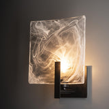 Hubbardton Forge 2022 Black White Swirl Glass (YR) Arc Large 1-Light Bath Sconce