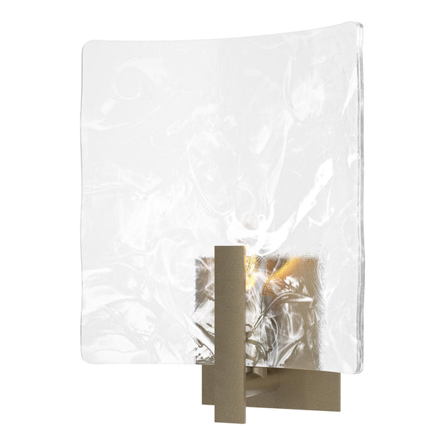 Hubbardton Forge 2022 Soft Gold White Swirl Glass (YR) Arc Large 1-Light Bath Sconce