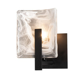 Hubbardton Forge 2022 Black White Swirl Glass (YR) Arc Small 1-Light Bath Sconce