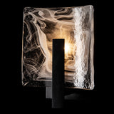 Hubbardton Forge 2022 Black White Swirl Glass (YR) Arc Small 1-Light Bath Sconce