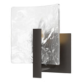 Hubbardton Forge 2022 Oil Rubbed Bronze White Swirl Glass (YR) Arc Small 1-Light Bath Sconce