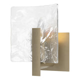 Hubbardton Forge 2022 Soft Gold White Swirl Glass (YR) Arc Small 1-Light Bath Sconce
