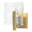Hubbardton Forge 2022 Modern Brass White Swirl Glass (YR) Arc Small 1-Light Bath Sconce