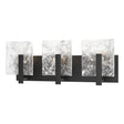 Hubbardton Forge 2022 Black White Swirl Glass (YR) Arc 3-Light Bath Sconce