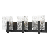 Hubbardton Forge 2022 Black White Swirl Glass (YR) Arc 3-Light Bath Sconce