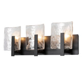 Hubbardton Forge 2022 Black White Swirl Glass (YR) Arc 3-Light Bath Sconce