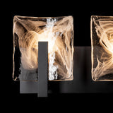 Hubbardton Forge 2022 Black White Swirl Glass (YR) Arc 3-Light Bath Sconce