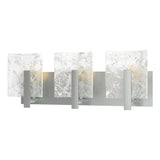Hubbardton Forge 2022 Vintage Platinum White Swirl Glass (YR) Arc 3-Light Bath Sconce
