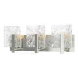 Hubbardton Forge 2022 Sterling White Swirl Glass (YR) Arc 3-Light Bath Sconce