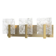 Hubbardton Forge 2022 Modern Brass White Swirl Glass (YR) Arc 3-Light Bath Sconce