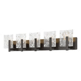 Hubbardton Forge 2022 Oil Rubbed Bronze White Swirl Glass (YR) Arc 5-Light Bath Sconce