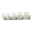 Hubbardton Forge 2022 Vintage Platinum White Swirl Glass (YR) Arc 5-Light Bath Sconce