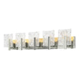 Hubbardton Forge 2022 Sterling White Swirl Glass (YR) Arc 5-Light Bath Sconce