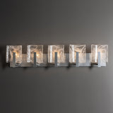 Hubbardton Forge 2022 Sterling White Swirl Glass (YR) Arc 5-Light Bath Sconce