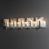 Hubbardton Forge 2022 Sterling White Swirl Glass (YR) Arc 5-Light Bath Sconce