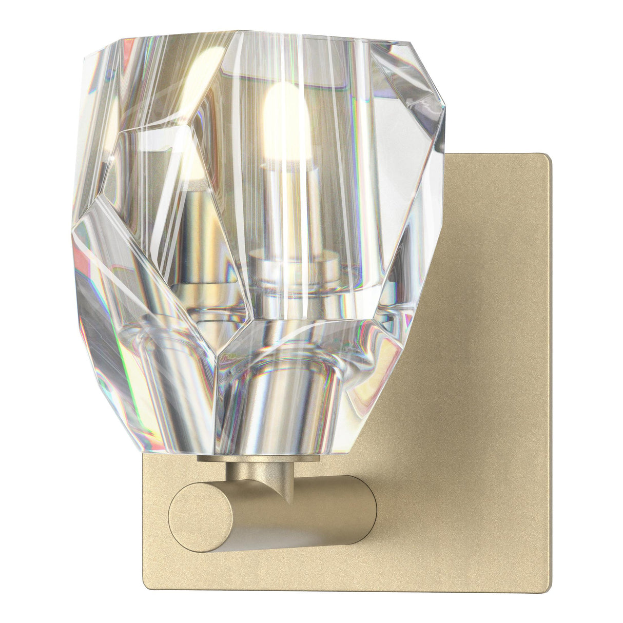 Hubbardton Forge 2022 Soft Gold Crystal Gatsby 1-Light Bath Sconce