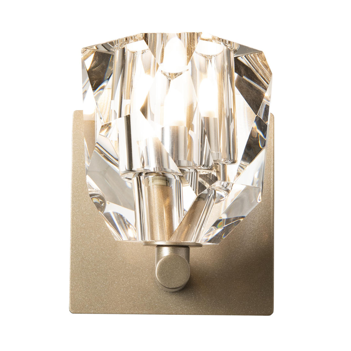 Hubbardton Forge 2022 Soft Gold Crystal Gatsby 1-Light Bath Sconce