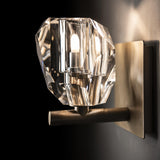 Hubbardton Forge 2022 Soft Gold Crystal Gatsby 1-Light Bath Sconce