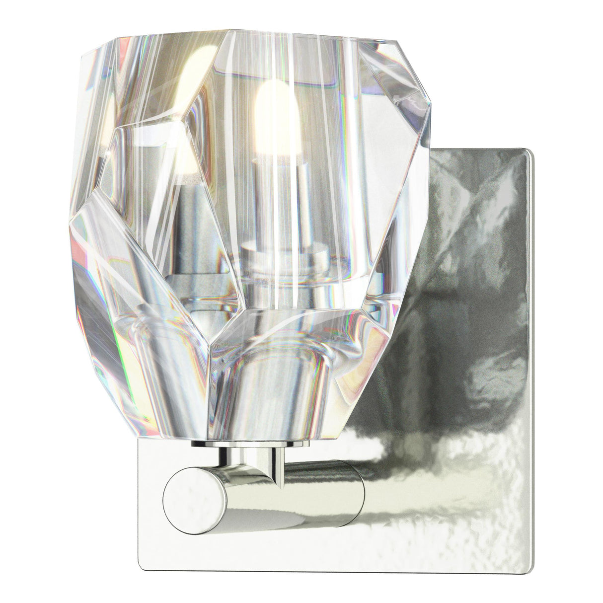 Hubbardton Forge 2022 Sterling Crystal Gatsby 1-Light Bath Sconce