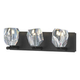 Hubbardton Forge 2022 Black Crystal Gatsby 3-Light Bath Sconce