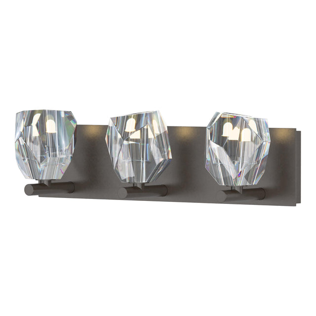 Hubbardton Forge 2022 Oil Rubbed Bronze Crystal Gatsby 3-Light Bath Sconce