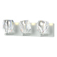 Hubbardton Forge 2022 Vintage Platinum Crystal Gatsby 3-Light Bath Sconce