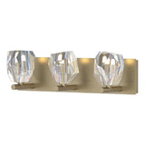 Hubbardton Forge 2022 Soft Gold Crystal Gatsby 3-Light Bath Sconce
