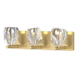 Hubbardton Forge 2022 Modern Brass Crystal Gatsby 3-Light Bath Sconce
