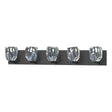 Hubbardton Forge 2022 Black Crystal Gatsby 5-Light Bath Sconce