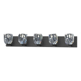 Hubbardton Forge 2022 Black Crystal Gatsby 5-Light Bath Sconce