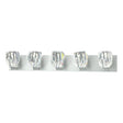 Hubbardton Forge 2022 Vintage Platinum Crystal Gatsby 5-Light Bath Sconce