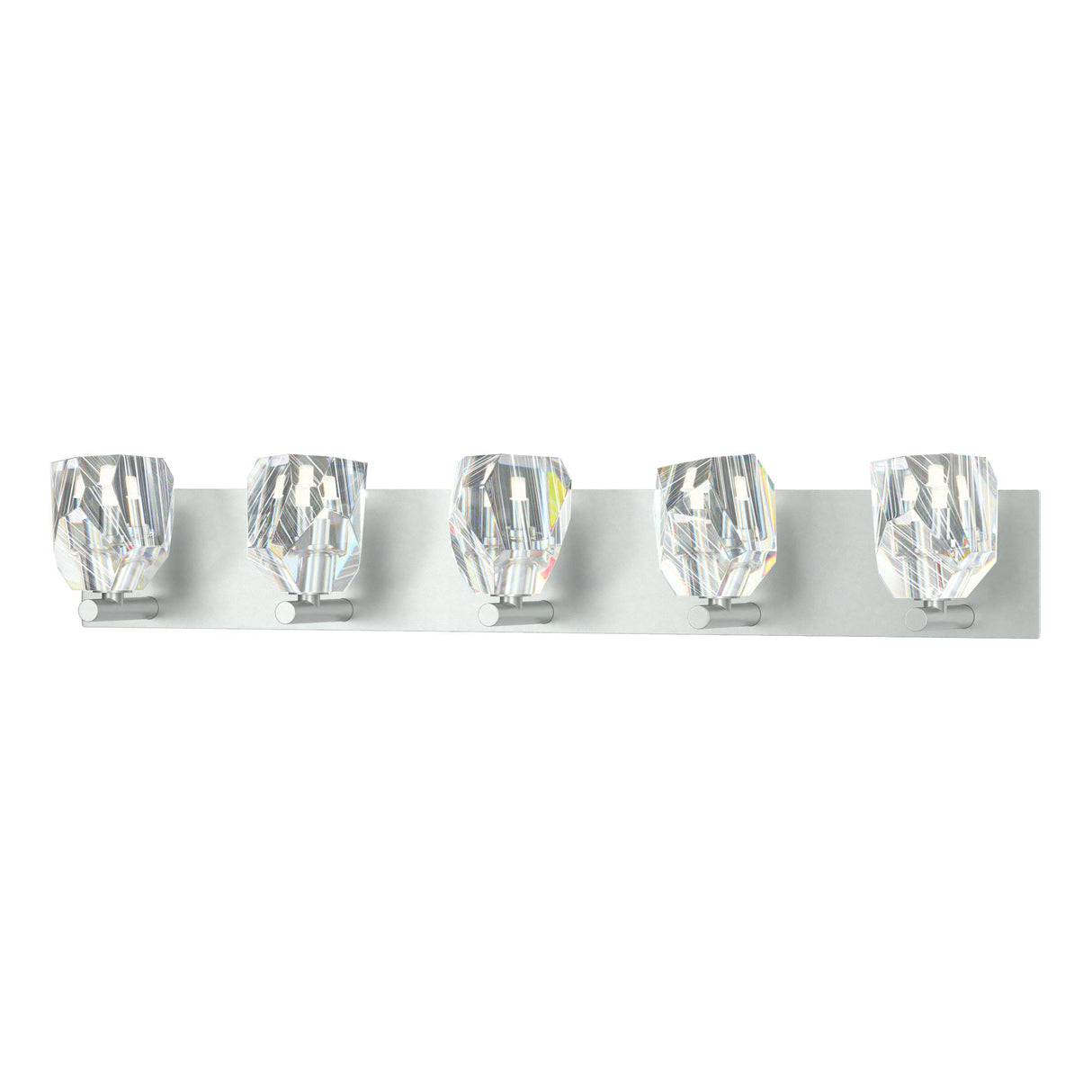 Hubbardton Forge 2022 Vintage Platinum Crystal Gatsby 5-Light Bath Sconce