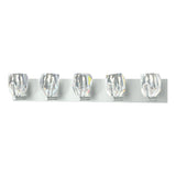 Hubbardton Forge 2022 Vintage Platinum Crystal Gatsby 5-Light Bath Sconce