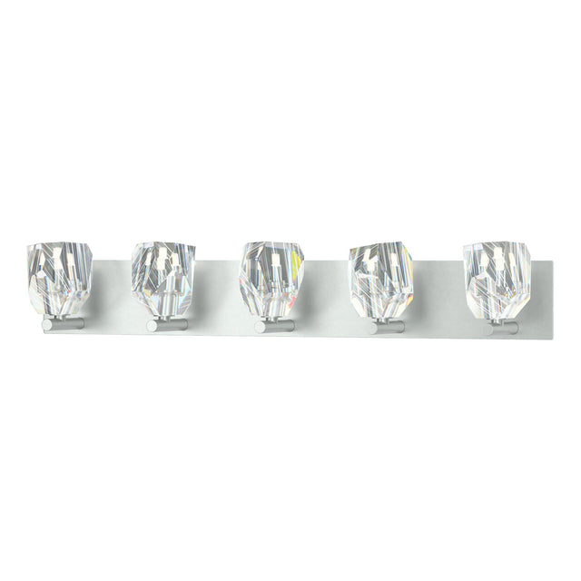Hubbardton Forge 2022 Vintage Platinum Crystal Gatsby 5-Light Bath Sconce