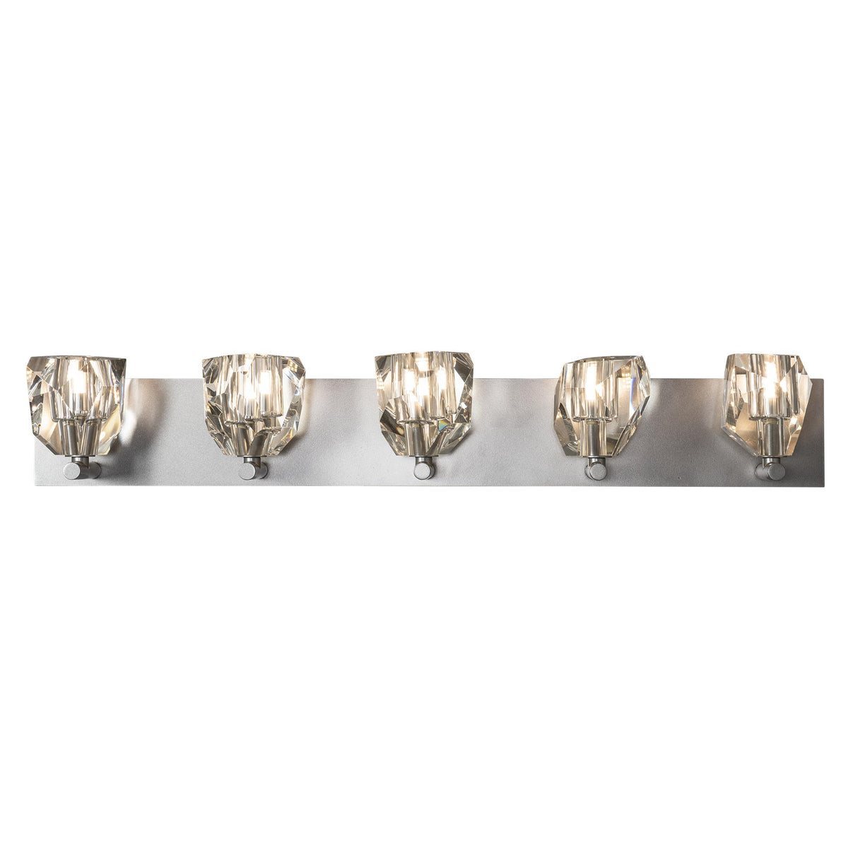 Hubbardton Forge 2022 Vintage Platinum Crystal Gatsby 5-Light Bath Sconce
