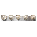 Hubbardton Forge 2022 Vintage Platinum Crystal Gatsby 5-Light Bath Sconce