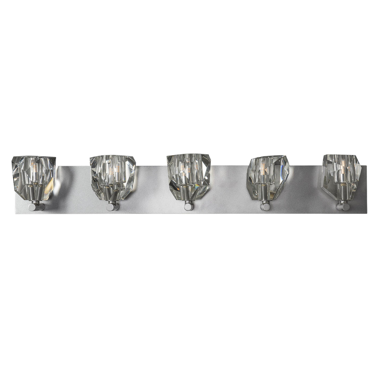 Hubbardton Forge 2022 Vintage Platinum Crystal Gatsby 5-Light Bath Sconce