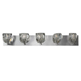 Hubbardton Forge 2022 Vintage Platinum Crystal Gatsby 5-Light Bath Sconce