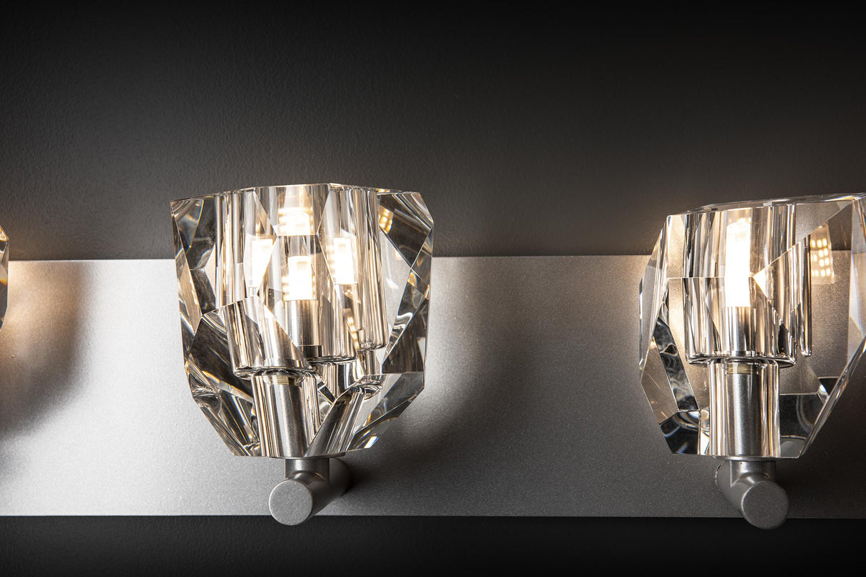 Hubbardton Forge 2022 Vintage Platinum Crystal Gatsby 5-Light Bath Sconce